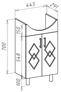Тумба под раковину Bellezza Элеганс 50см белый 00000004789
